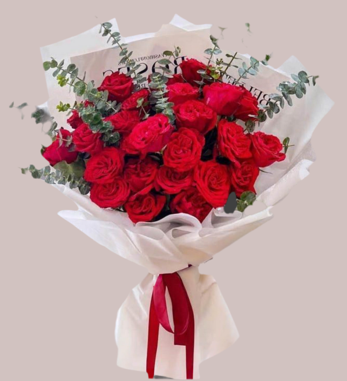 20支 紅玫瑰＋時令綠葉 花束